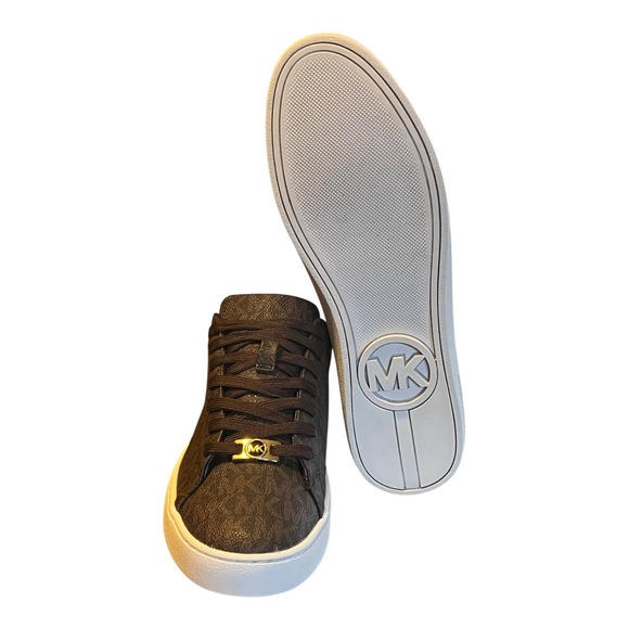 Michael Kors Womens Brown Monogram Logo Low Top Sneakers Shoes 8.5M 001201 - Picture 12 of 16